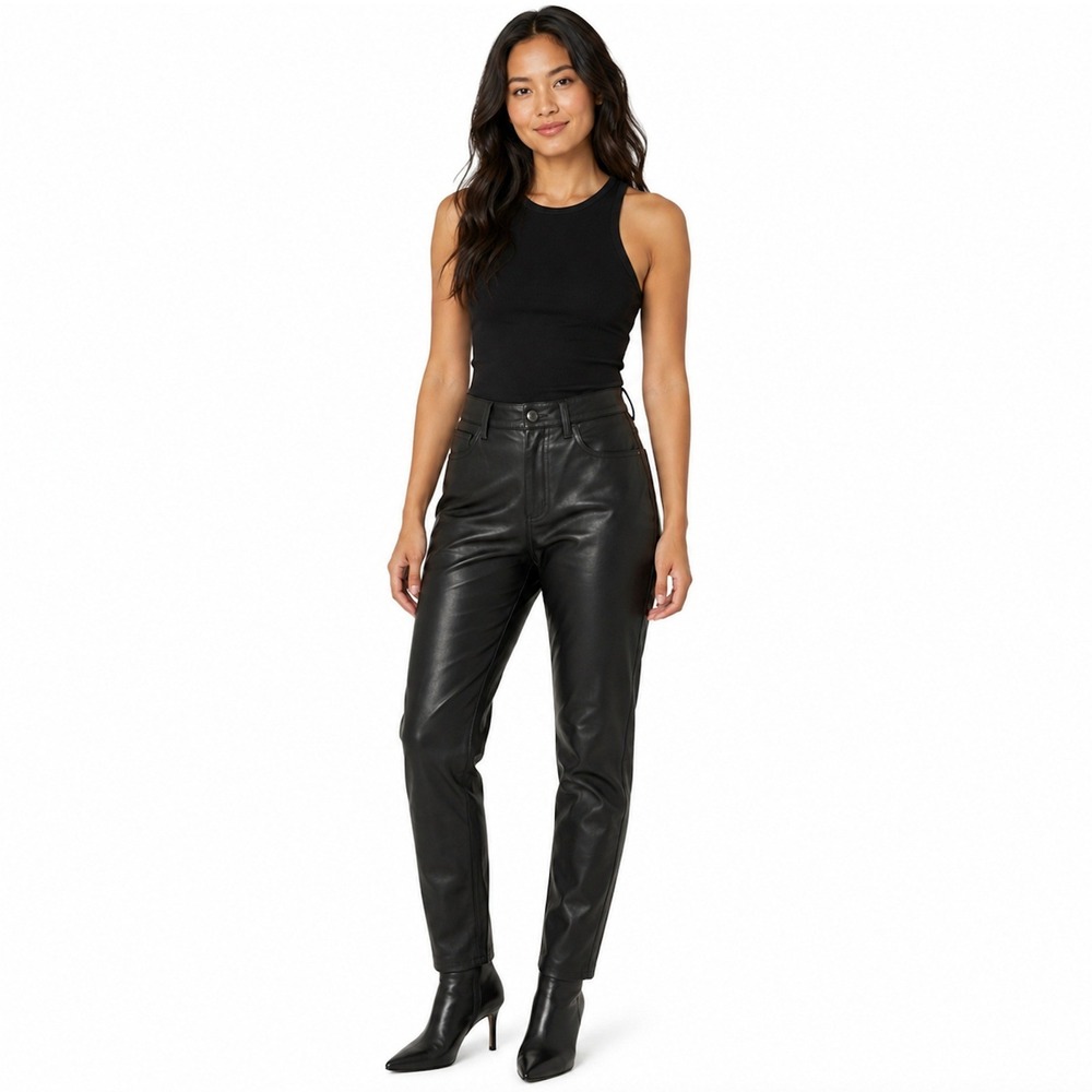 Free People Vegan Leather High Rise Slim Fit Pants SIZE 29